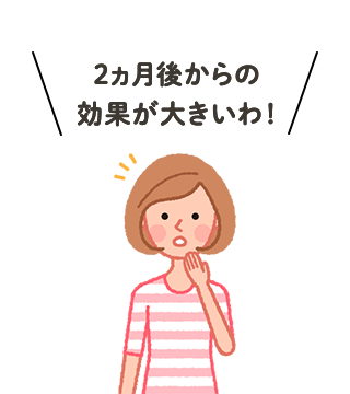 2ヵ月後からの効果が大きいわ！